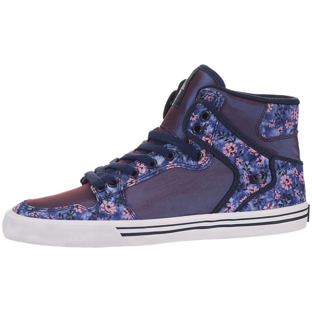 Baskets Montantes Supra Vaider Violette Purple/Floral-White Femme | BET-27662473